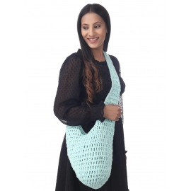Happy Cultures | Sky Blue Cotton Crochet Beach Bag | Handcrafted