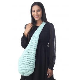 Happy Cultures | Sky Blue Cotton Crochet Beach Bag | Handcrafted