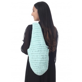 Happy Cultures | Sky Blue Cotton Crochet Beach Bag | Handcrafted