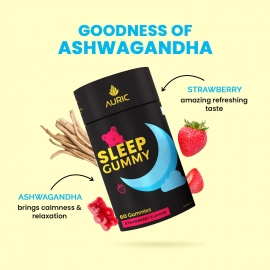 Auric| Restful Sleep Gummies with Ashwagandha | Non-habit forming | 60 Gummies
