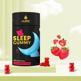 Auric | Restful Sleep Gummies | With Ashwagandha And Strawberry| 120 Gummies