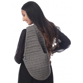 Happy Cultures | Smoke Grey Cotton Crochet Beach Bag | Handcrafted