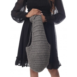 Happy Cultures | Smoke Grey Cotton Crochet Beach Bag | Handcrafted