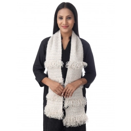Happy Cultures Snow White Jhalar Crocheted Scarf | Handmade