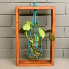 Barish Handcrafted Decor Table Top Planter Wooden Frame | Single | Firewood