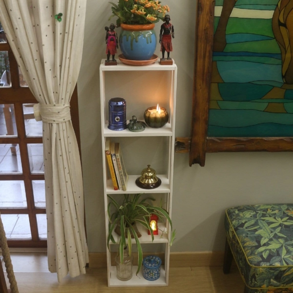 Barish Handcrafted Decor Tall Mutipurpose Stand | White