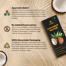 Auric | Raw Tender Coconut Water For Active Lifestyle | 200ml | Pack Of 6