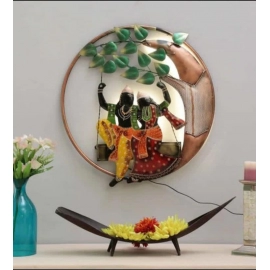 The Iconic Radha Krishna LED Metal Wall Art With LED Lighting | Size 2 Feet Approx