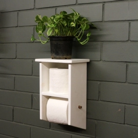 Barish Handcrafted Decor Tissue Paper Holder Wall Unit | White