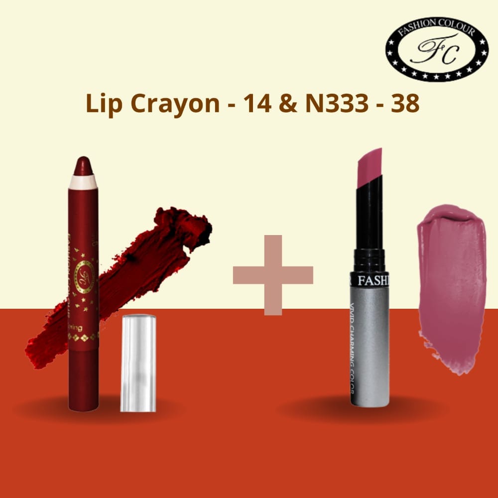 Ultra Matte Lip Crayon & Kiss Lip No Transfer Lipstick ( Combo Buy Lip Crayon and get Lipstick Free)