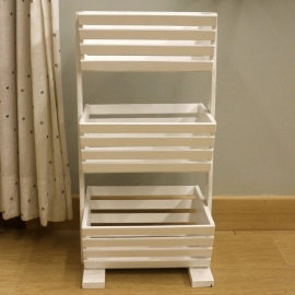 Barish Handcrafted Decor Veg & Fruit Basket 3 Tier | White