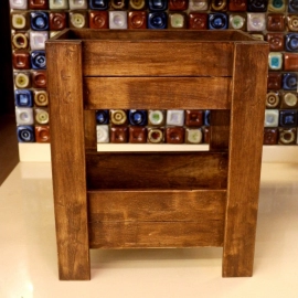 Barish Handcrafted Decor Veg & Fruit Simple Basket | 2 Tier | Walnut