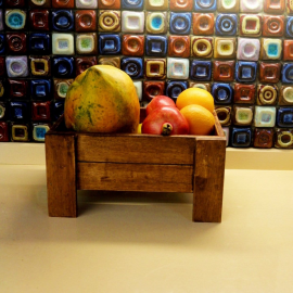 Barish Handcrafted Decor Veg & Fruit Simple Basket | Single | Walnut