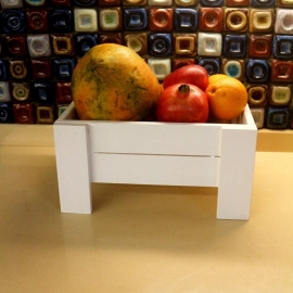 Barish Handcrafted Decor Veg & Fruit Simple Basket | Single | White