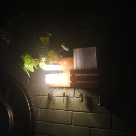 Barish Handcrafted Decor Wall Key Holder Jar Planter With Light | Firewood