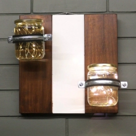 Barish Handcrafted Decor Wall Mounted Planter | Set of 2 Jars | Walnut