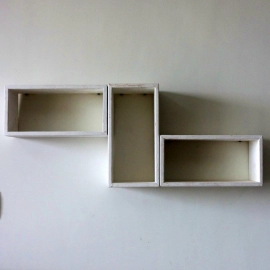 Barish Handcrafted Decor Wall Shelves Rectangular | Set Of 3 | White