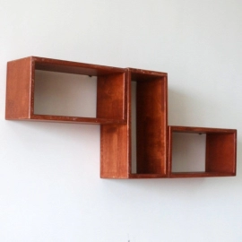 Barish Handcrafted Decor Wall Shelves Rectangular | Set Of 3 | Firewood