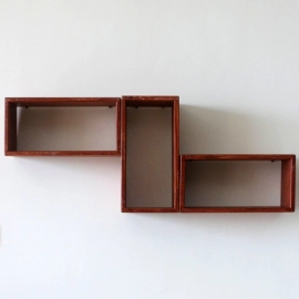 Barish Handcrafted Decor Wall Shelves Rectangular | Set Of 3 | Firewood