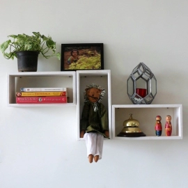 Barish Handcrafted Decor Wall Shelves Rectangular | Set Of 3 | White