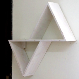 Barish Handcrafted Decor Wooden Wall Shelf Triangular | White