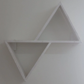 Barish Handcrafted Decor Wooden Wall Shelf Triangular | White