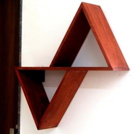 Barish Handcrafted Decor Wooden Wall Shelf Triangular | Firewood
