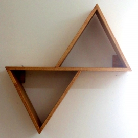 Barish Handcrafted Decor Wooden Wall Shelf Triangular | Rubberwood