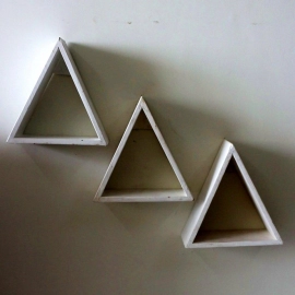 Barish Handcrafted Decor Wall Shelves Triangular | Set Of 3 | White