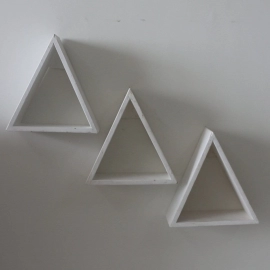 Barish Handcrafted Decor Wall Shelves Triangular | Set Of 3 | White