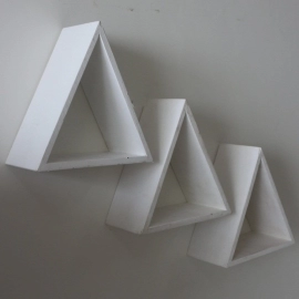 Barish Handcrafted Decor Wall Shelves Triangular | Set Of 3 | White