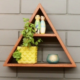 Barish Handcrafted Decor Wall Shelf Triangular For Home Decor | Firewood