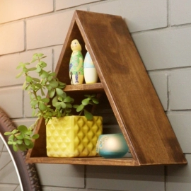 Barish Handcrafted Decor Wall Shelf Triangular For Home Decor | Walnut