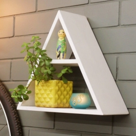 Barish Handcrafted Decor Wall Shelf Triangular For Home Decor | White