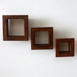 Barish Handcrafted Decor Wall Shelves For Home Decor | Set Of 3 | Walnut