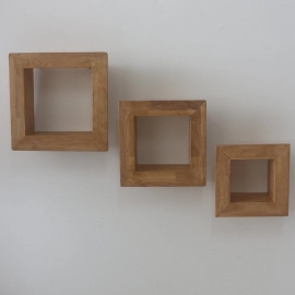 Barish Handcrafted Decor Wall Shelves For Home Decor | Set Of 3 | Rubberwood