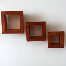 Barish Handcrafted Decor Wall Shelves For Home Decor | Set Of 3 | Firewood