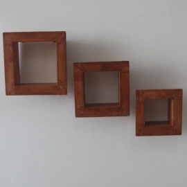 Barish Handcrafted Decor Wall Shelves For Home Decor | Set Of 3 | Walnut