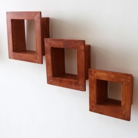 Barish Handcrafted Decor Wall Shelves For Home Decor | Set Of 3 | Firewood