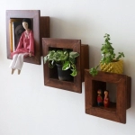 Barish Handcrafted Decor Wall Shelves For Home Decor | Set Of 3 | Walnut