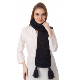 Happy Cultures Warm Blue Ombre Crocheted Unisex Scarf | Handmade