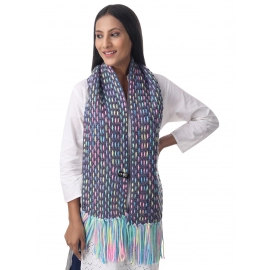 Happy Cultures Warm Dim Grey Crochet Weave Mix Scarf | Handmade