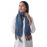 Happy Cultures Warm Prussian Blue Crochet Weave Mix Unisex Scarf | Handmade