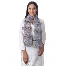 Happy Cultures Warm Unicorn Jhalar Crochet Scarf | Handmade