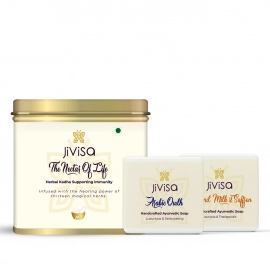 Jivisa | Wellness Essentials Bundle | Set of 3 - Almond Milk and Saffron / Almond Milk and Saffron