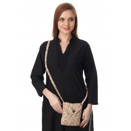 Happy Cultures | Beige Multi Colour Crocheted Sling Bag