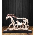 White Resin Horse Statue Showpiece | Home Decor | Antique Finish