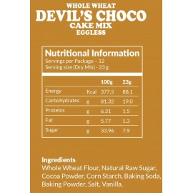 Plattered Devil's Choco Cake Mix | Wholesome | EGGLESS | Vegan Friendly | Pack of 1