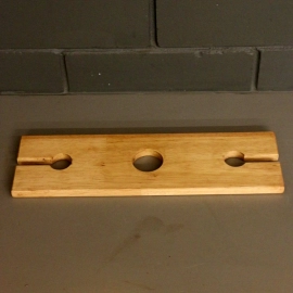 Barish Handcrafted Decor Wooden Single Wine Bottle And Glass Holder | Rubberwood