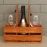 Barish Handcrafted Decor Wine Bottle And Glass Holder | Firewood